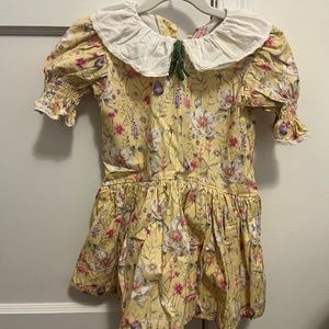 La Coqueta girls yellow floral dress size 4